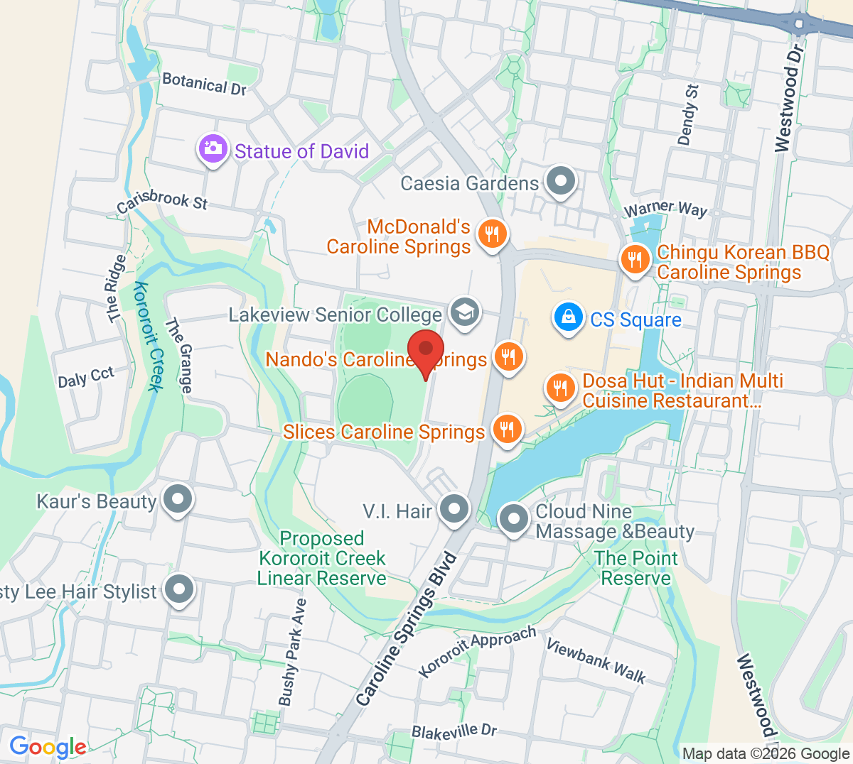 Map of Caroline Springs Tennis Club