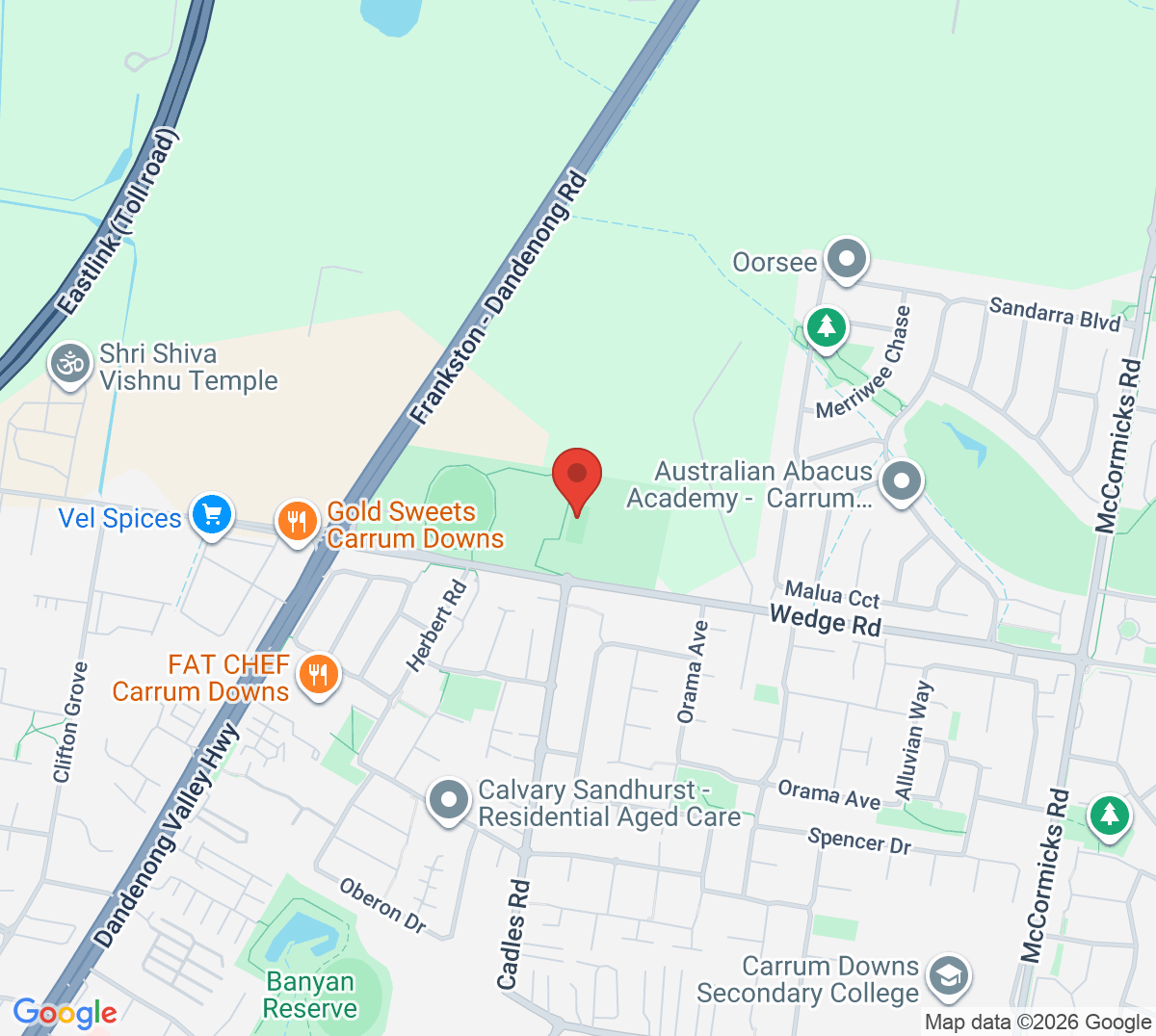 Map of Carrum Downs Tennis Club