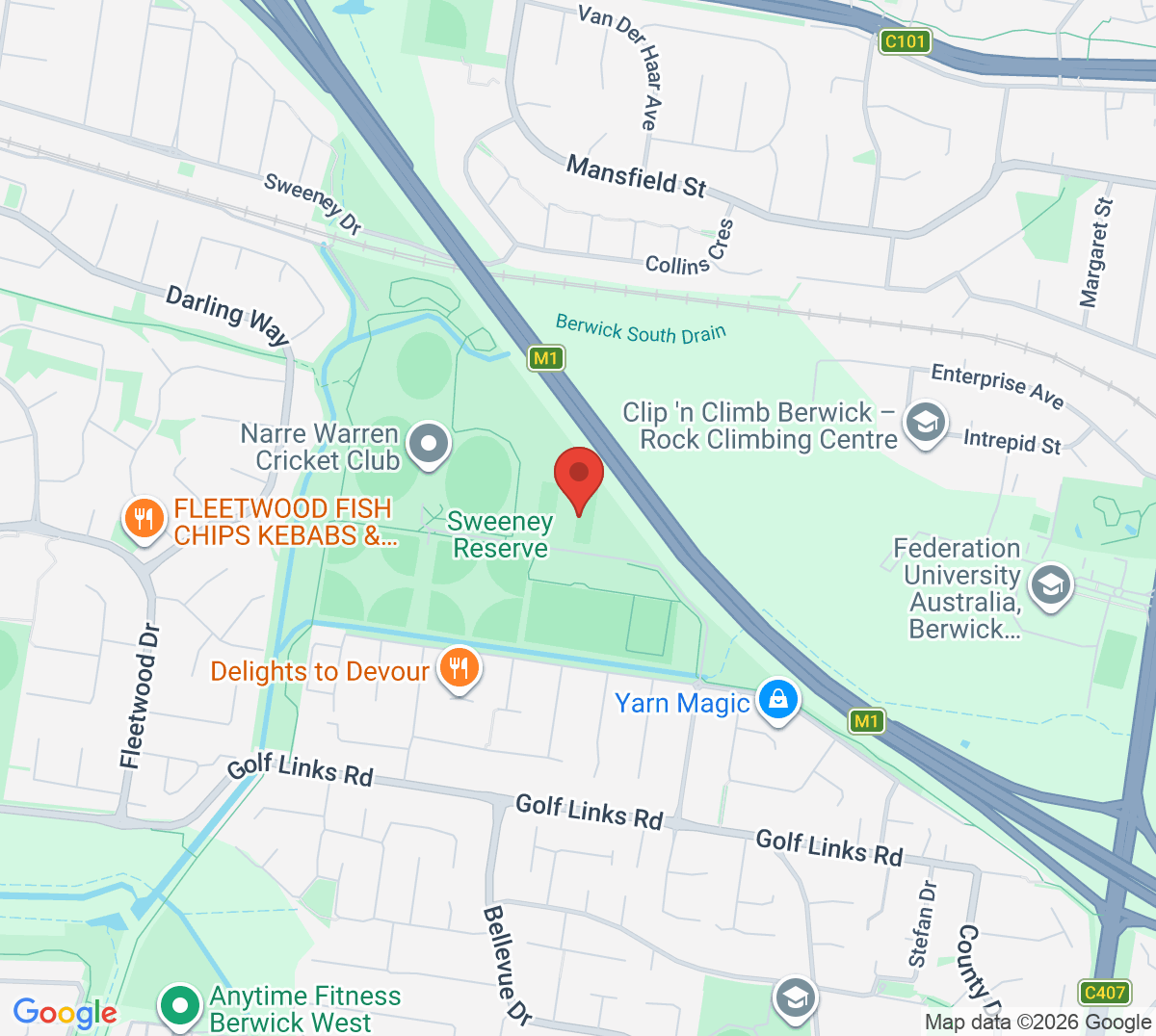 Map of Casey Tennis Centre