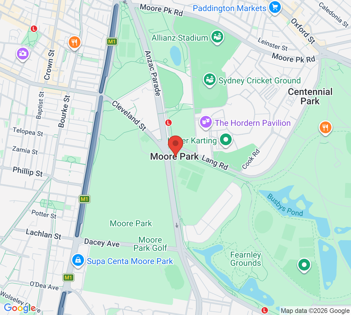 Map of Centennial Parklands Sports Tennis Courts
