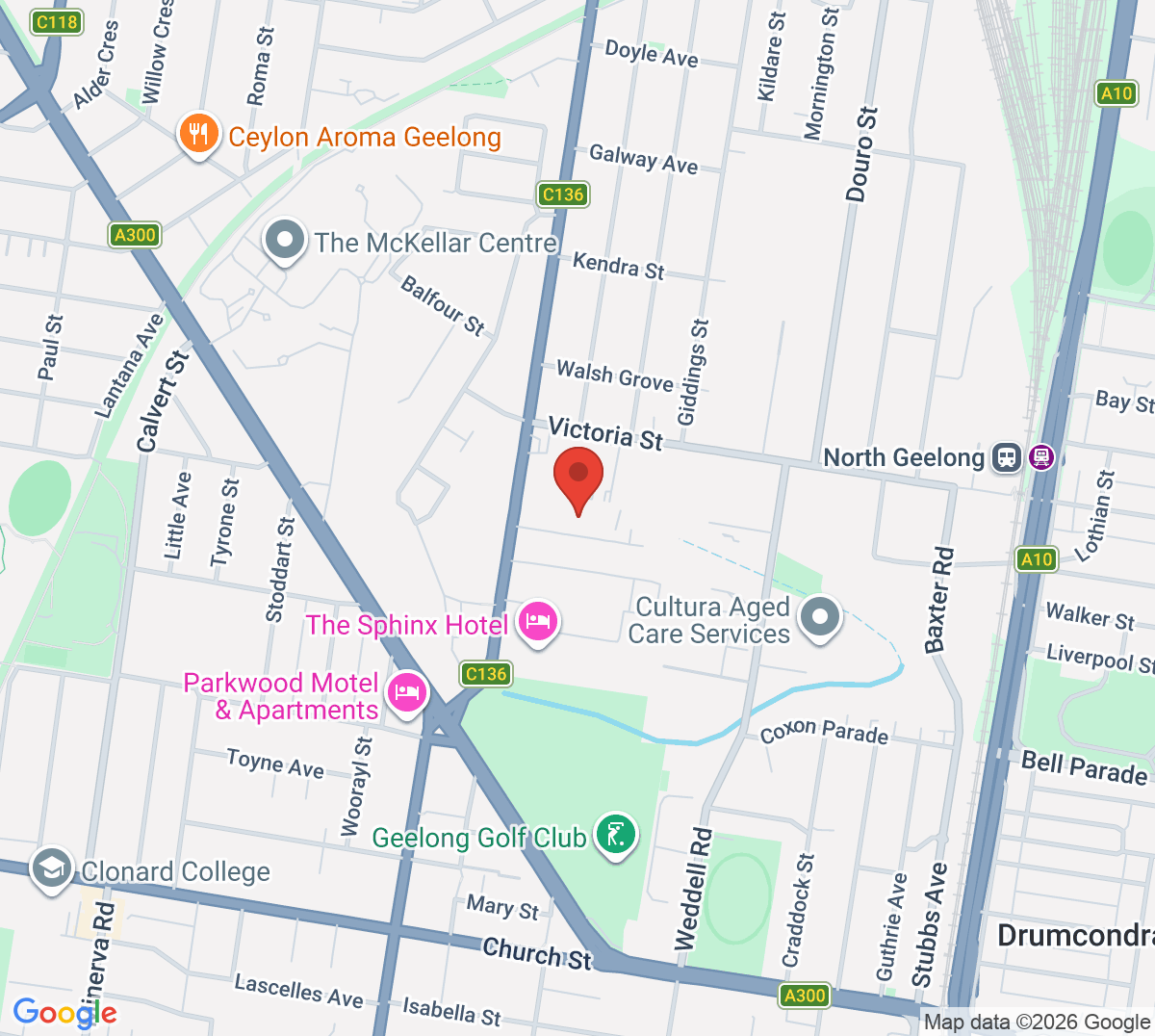Map of Centre Court Indoor Tennis