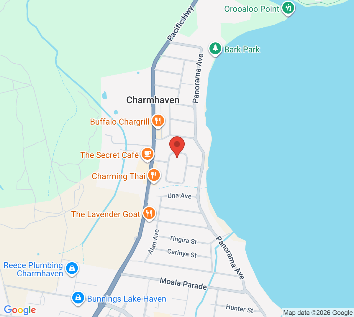 Map of Charmhaven Tennis Centre