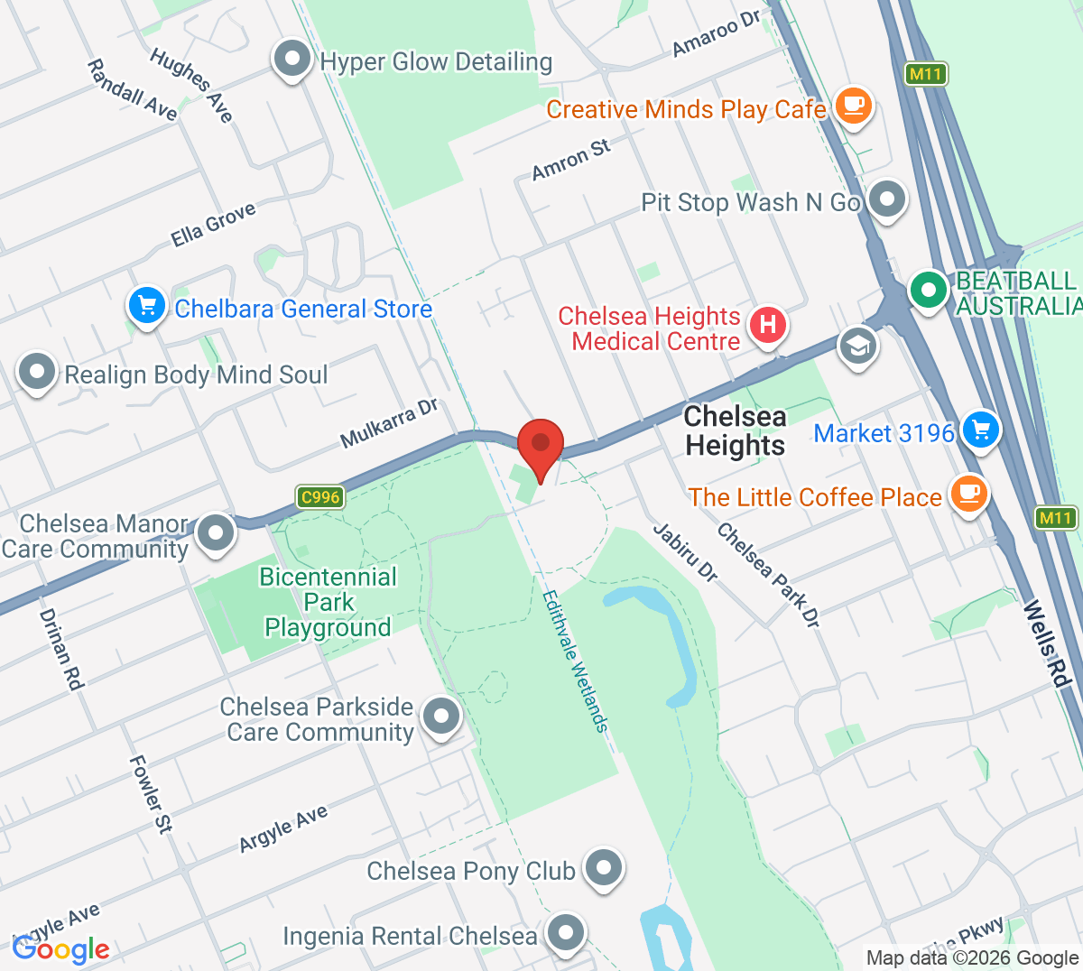 Map of Chelsea Heights Tennis Club