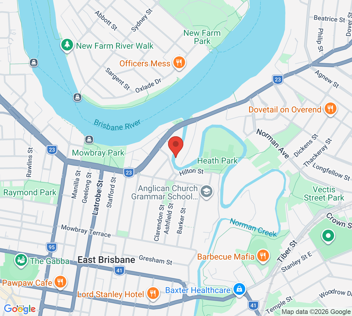 Map of Churchie Pickleball