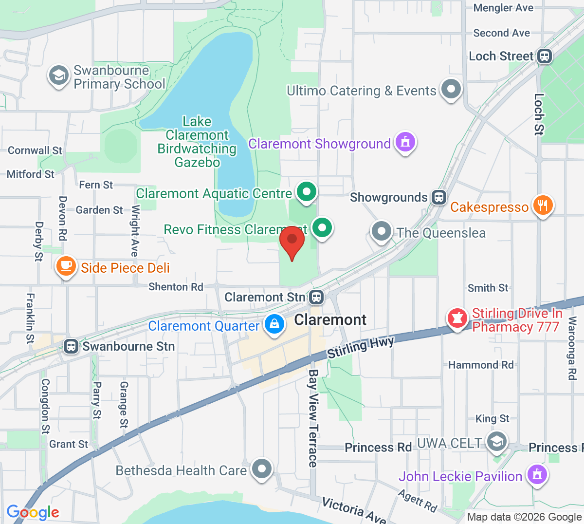 Map of Claremont Lawn Tennis Club