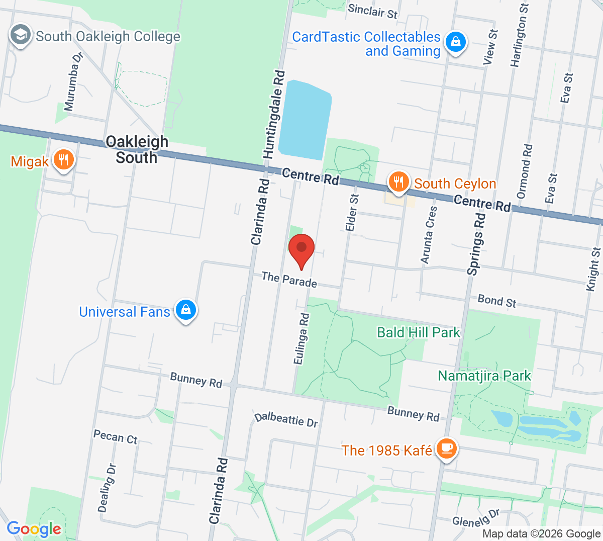 Map of Clarinda Tennis Club