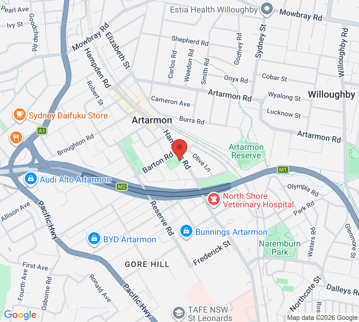 Map of Cleland Tennis Club Inc
