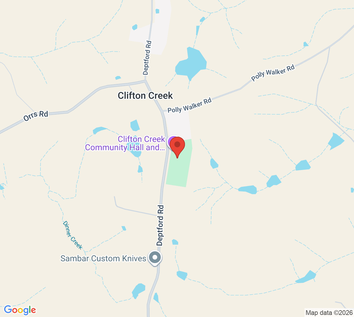 Map of Clifton Creek Tennis Club