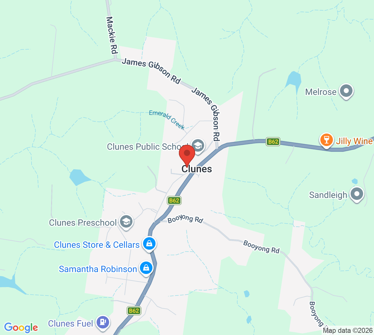 Map of Clunes Tennis Club