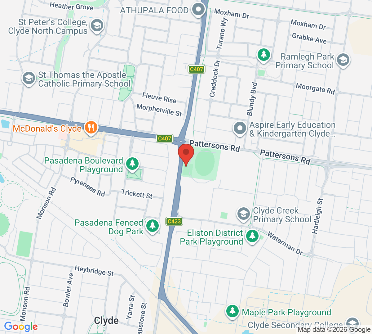 Map of Clyde Tennis Club