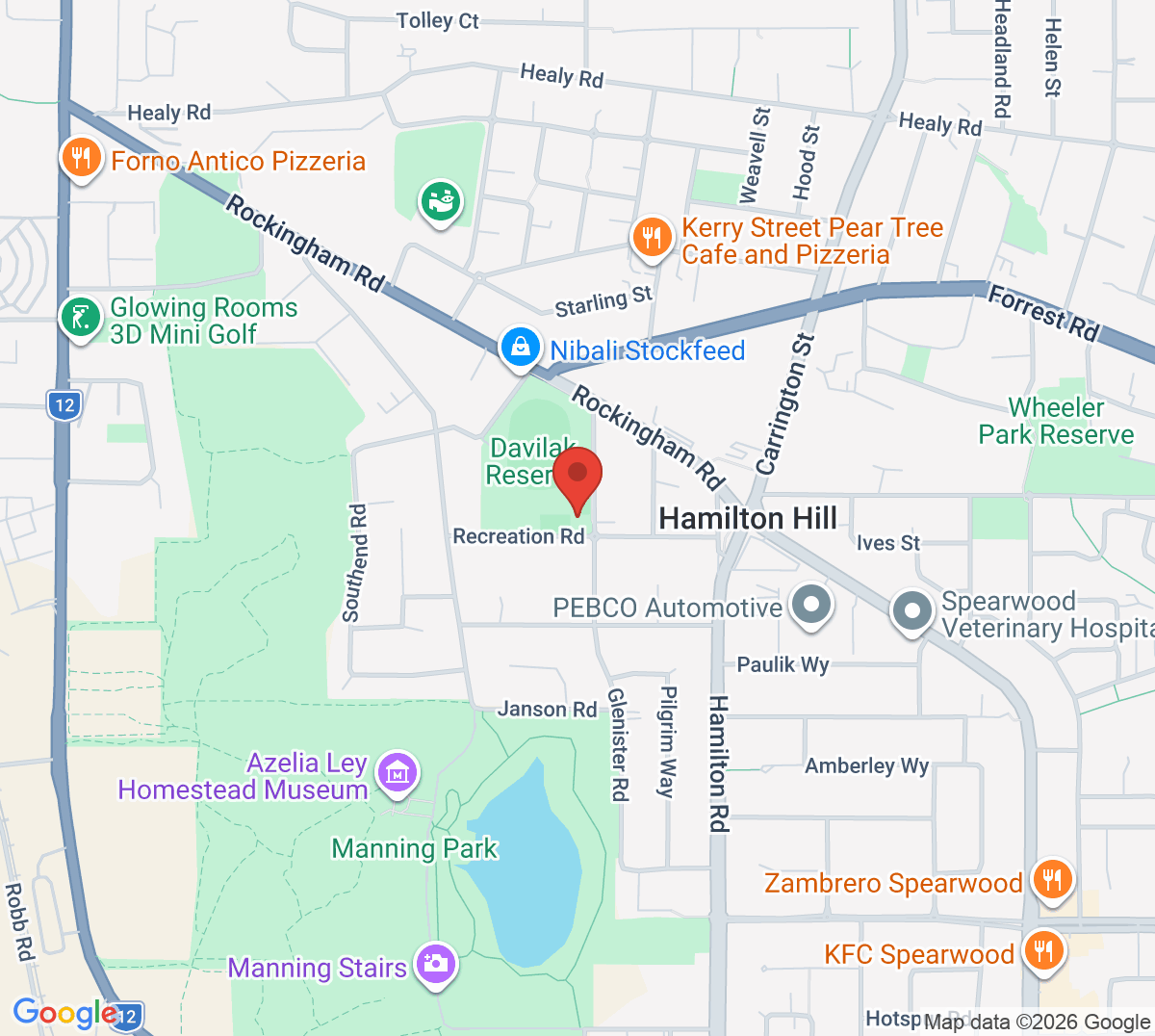 Map of Cockburn Tennis Club