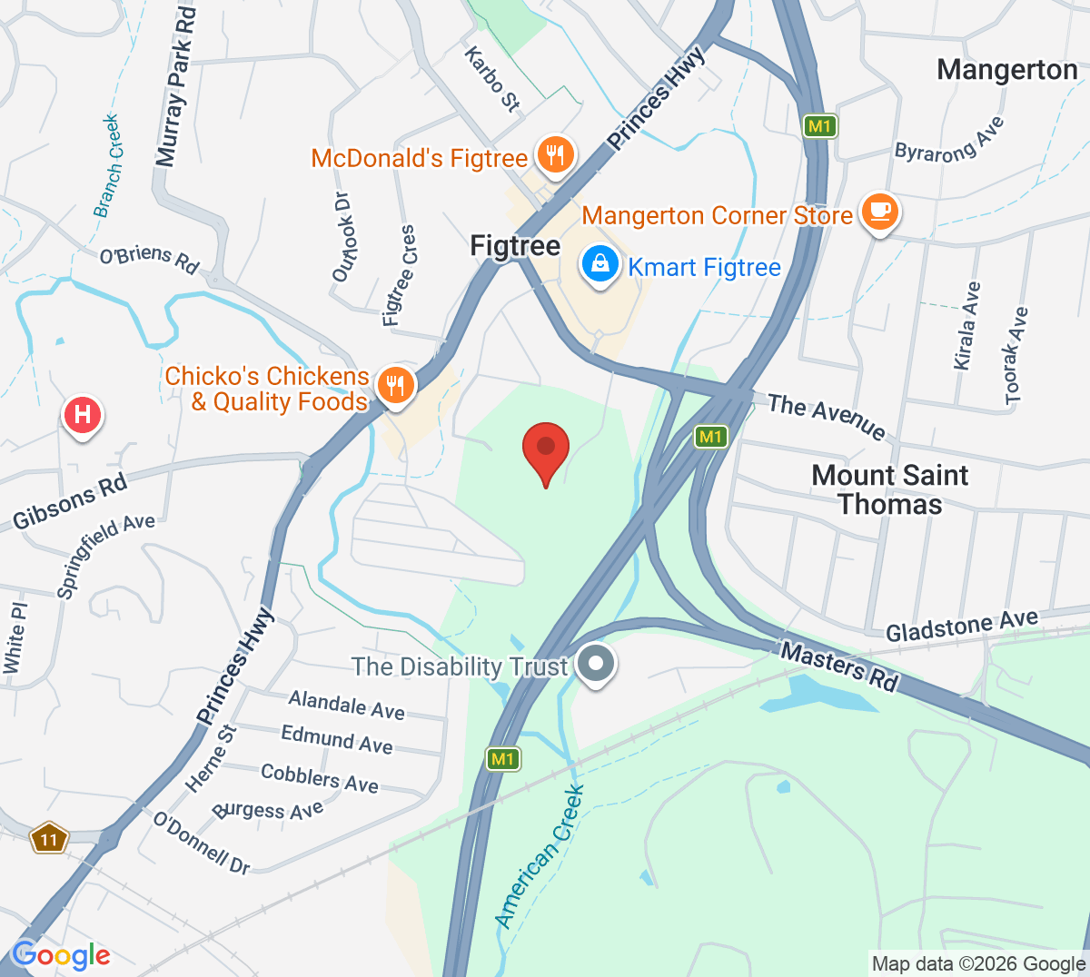 Map of Collegians Tennis and Squash