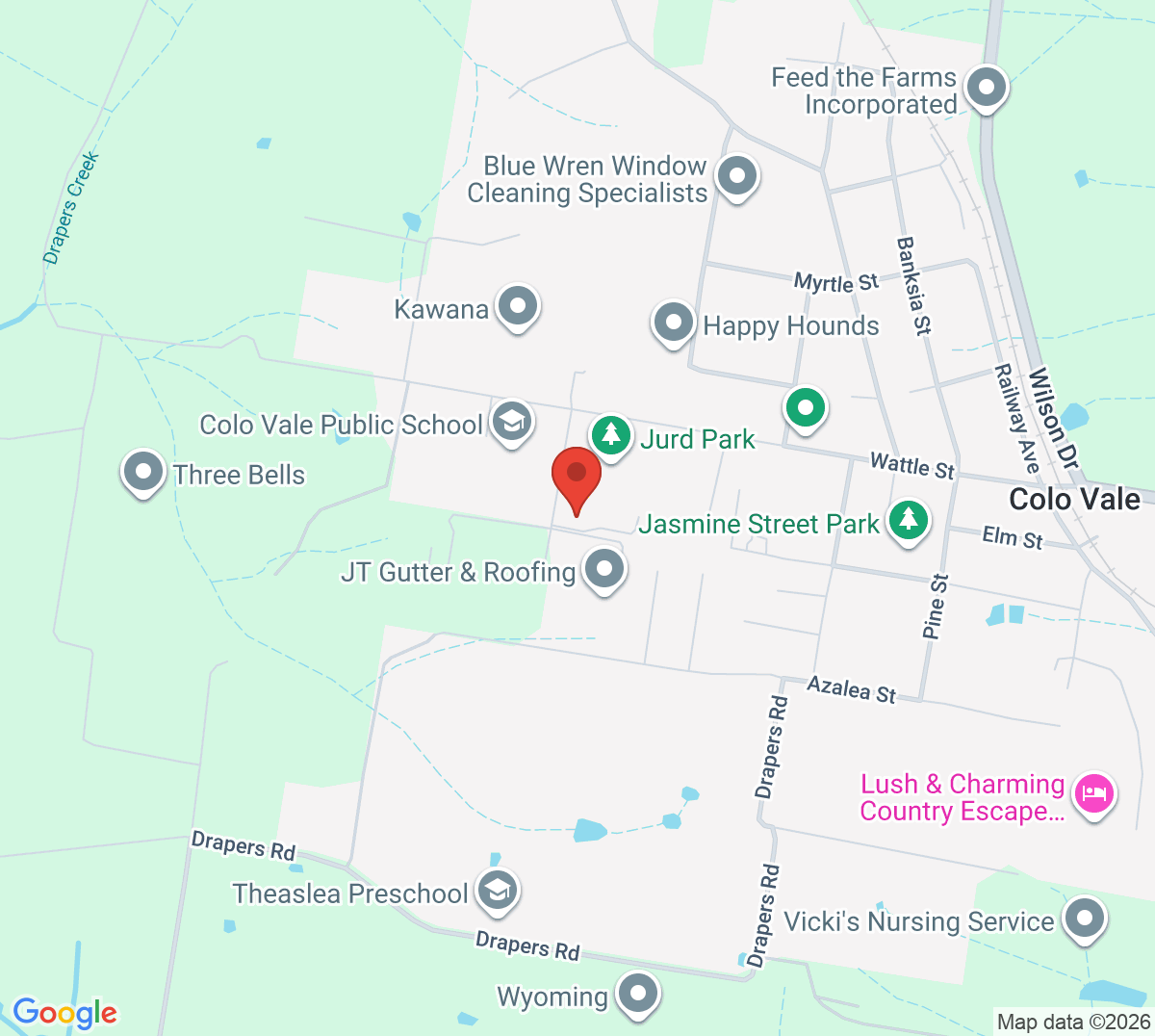 Map of Colo Vale Tennis Club