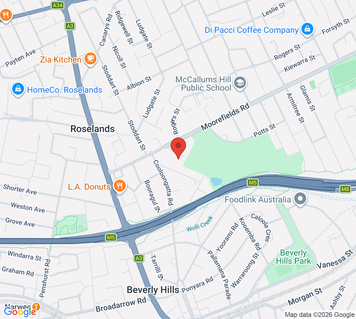 Map of Coolabah Street - Beverly Hills