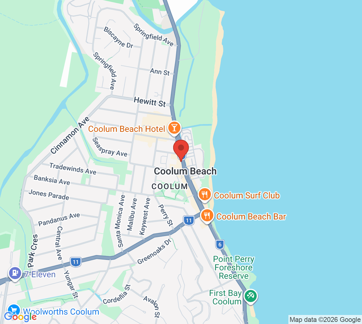 Map of Coolum Tennis Club