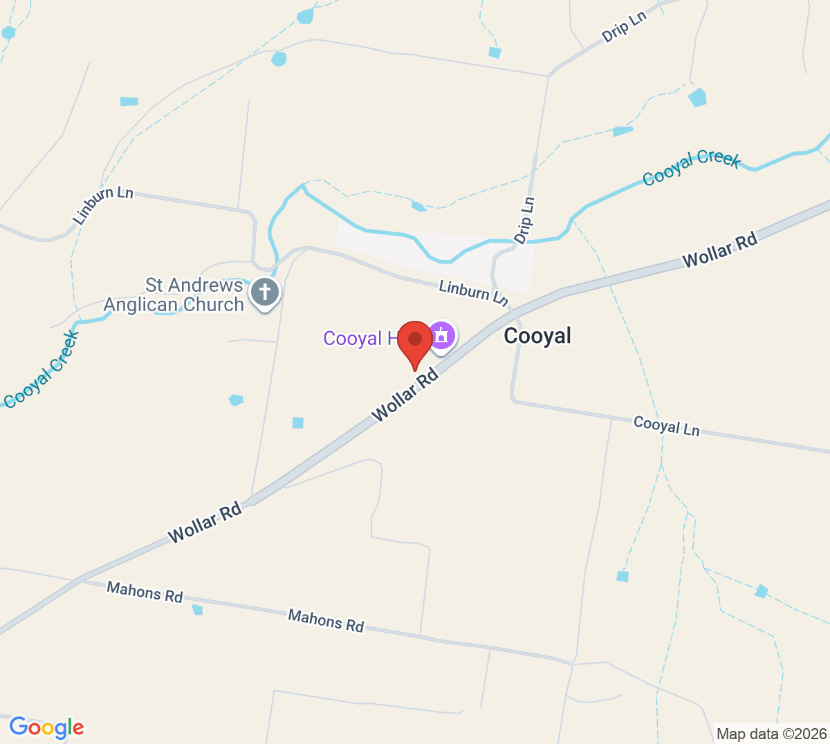 Map of Cooyal Tennis Club