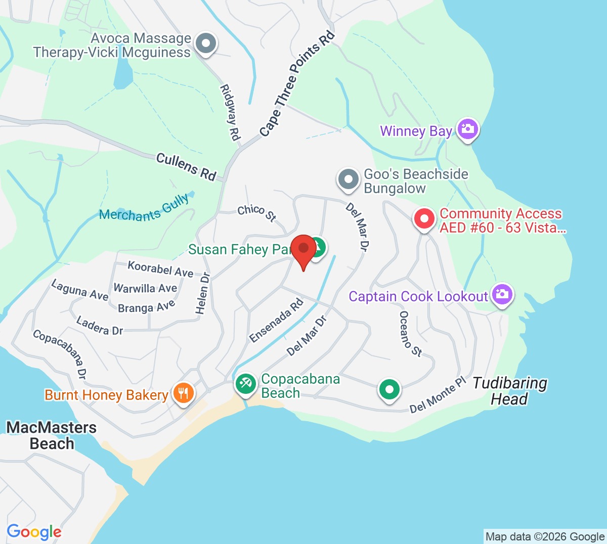 Map of Copacabana Tennis Courts