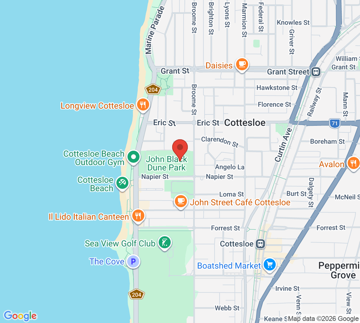 Map of Cottesloe Tennis Club