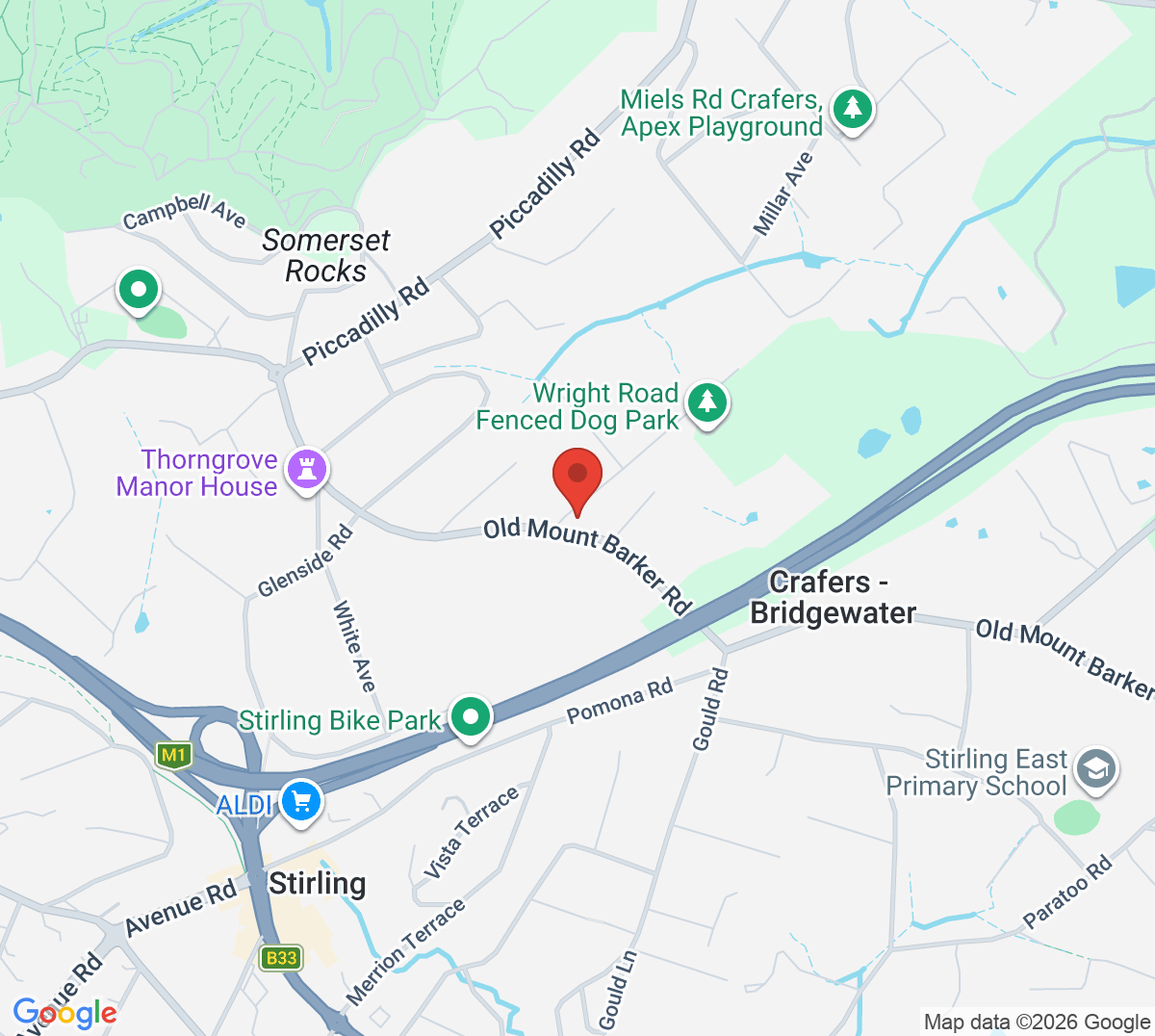 Map of Crafers Tennis Club (Stirling East Tennis Club)
