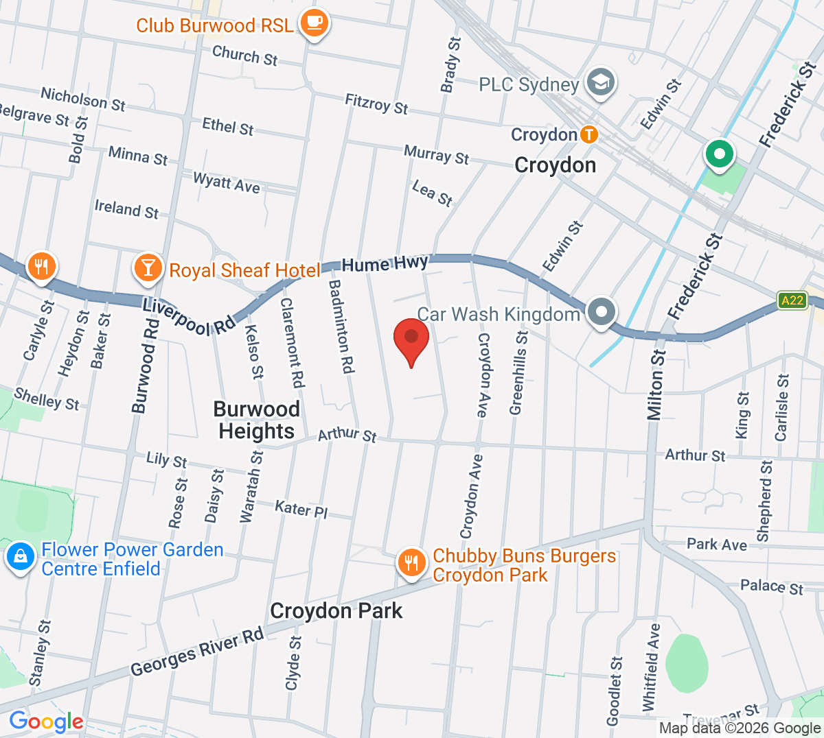 Map of Croydon Tennis Centre