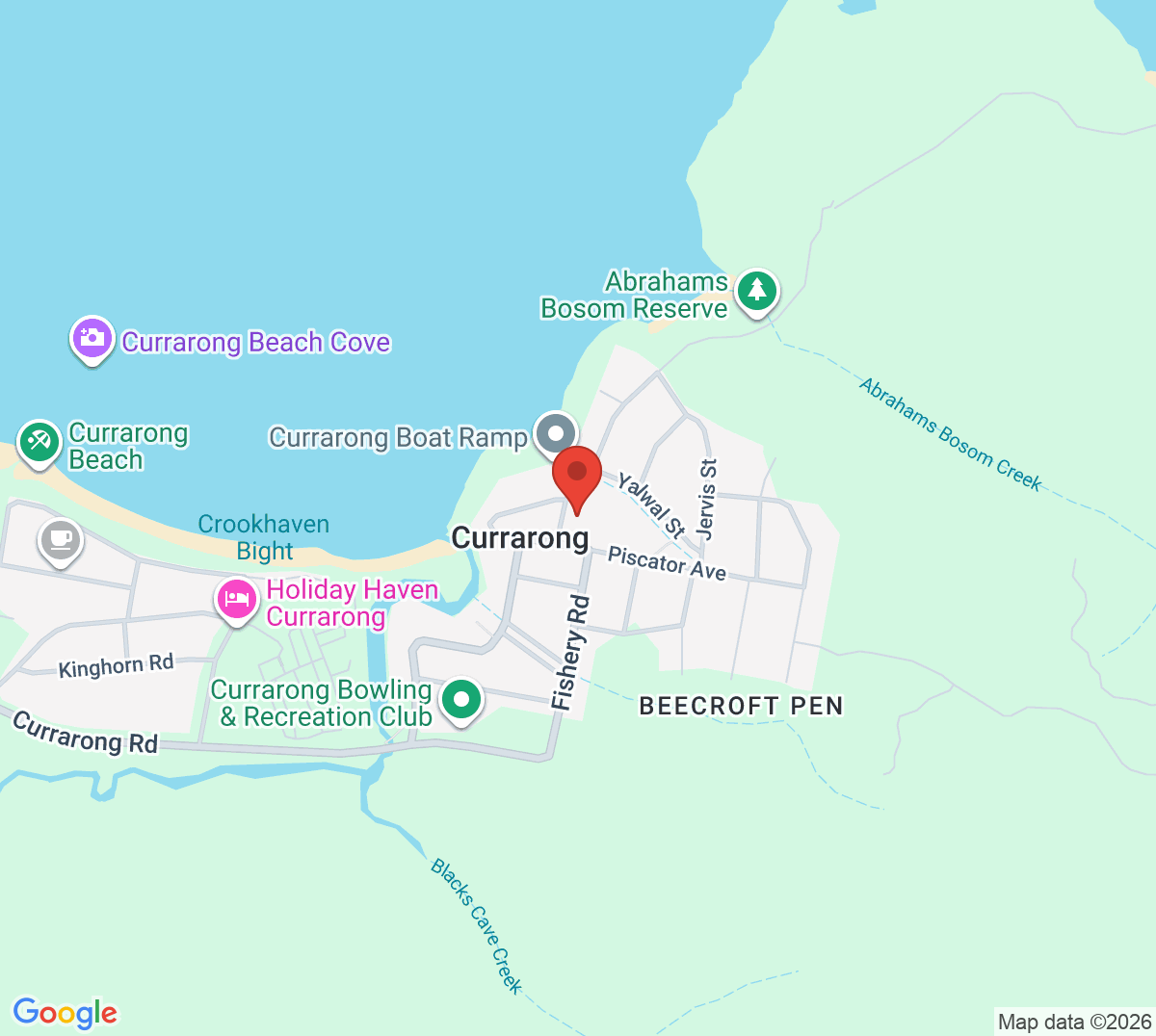 Map of Currarong Tennis Courts