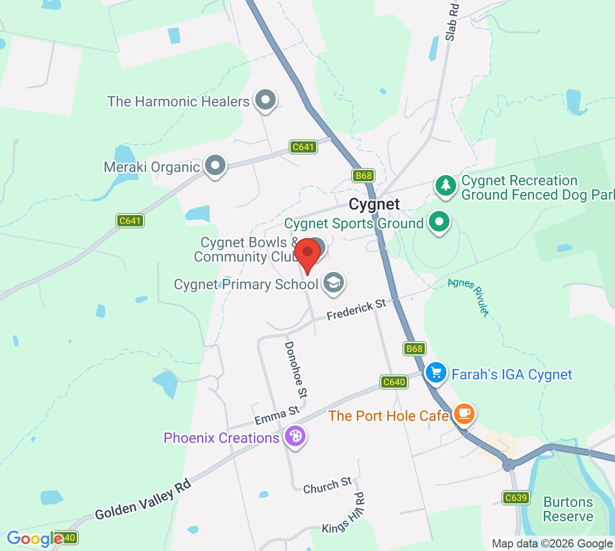 Map of Cygnet Tennis Club