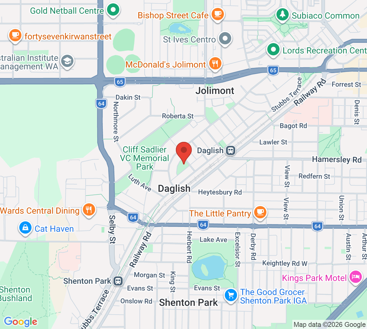 Map of Daglish Tennis Club