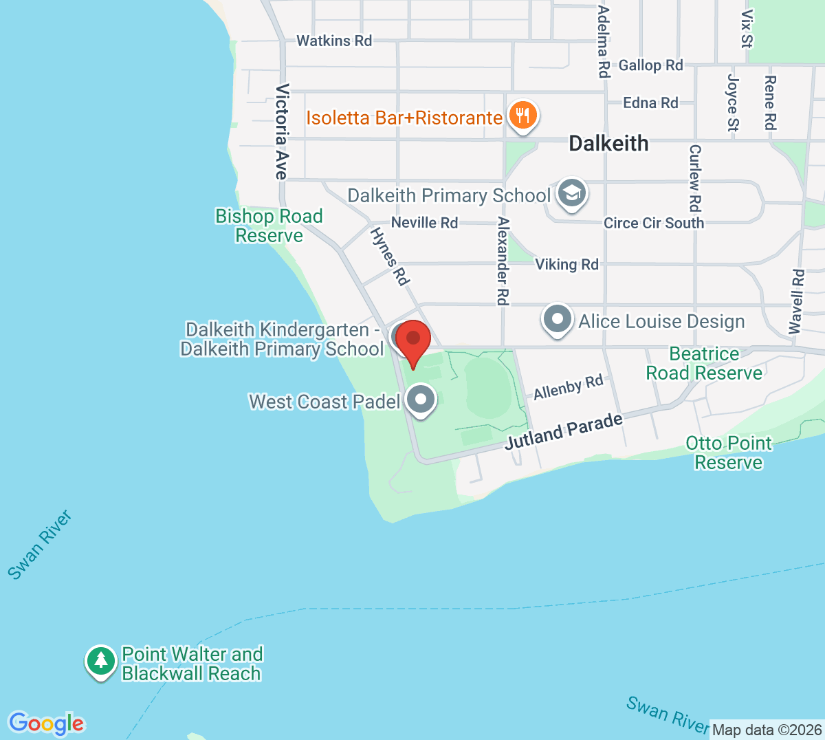 Map of Dalkeith Tennis Club