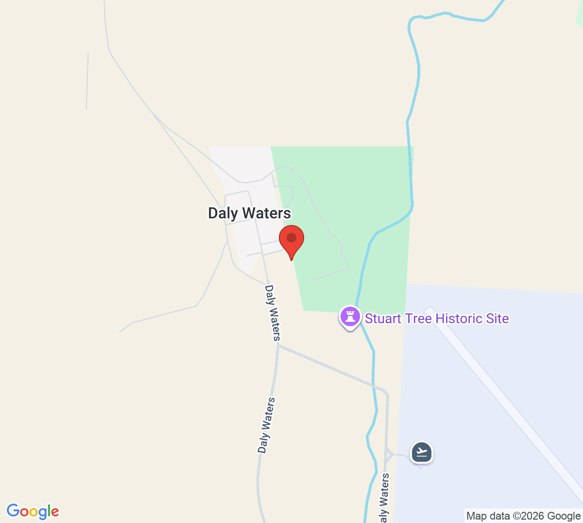 Map of Daly Waters Tennis Courts