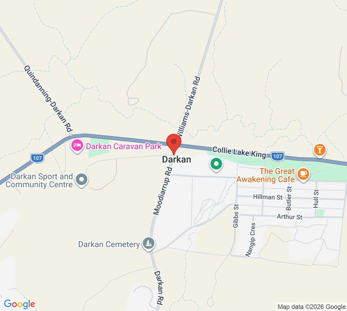 Map of Darkan Tennis Club