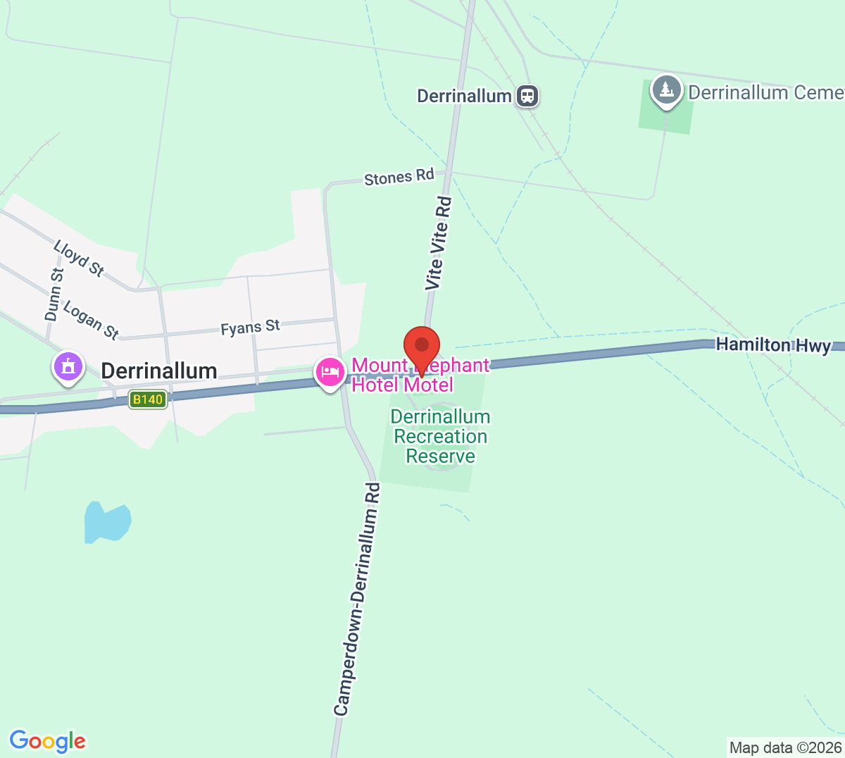 Map of Derrinallum Tennis Club