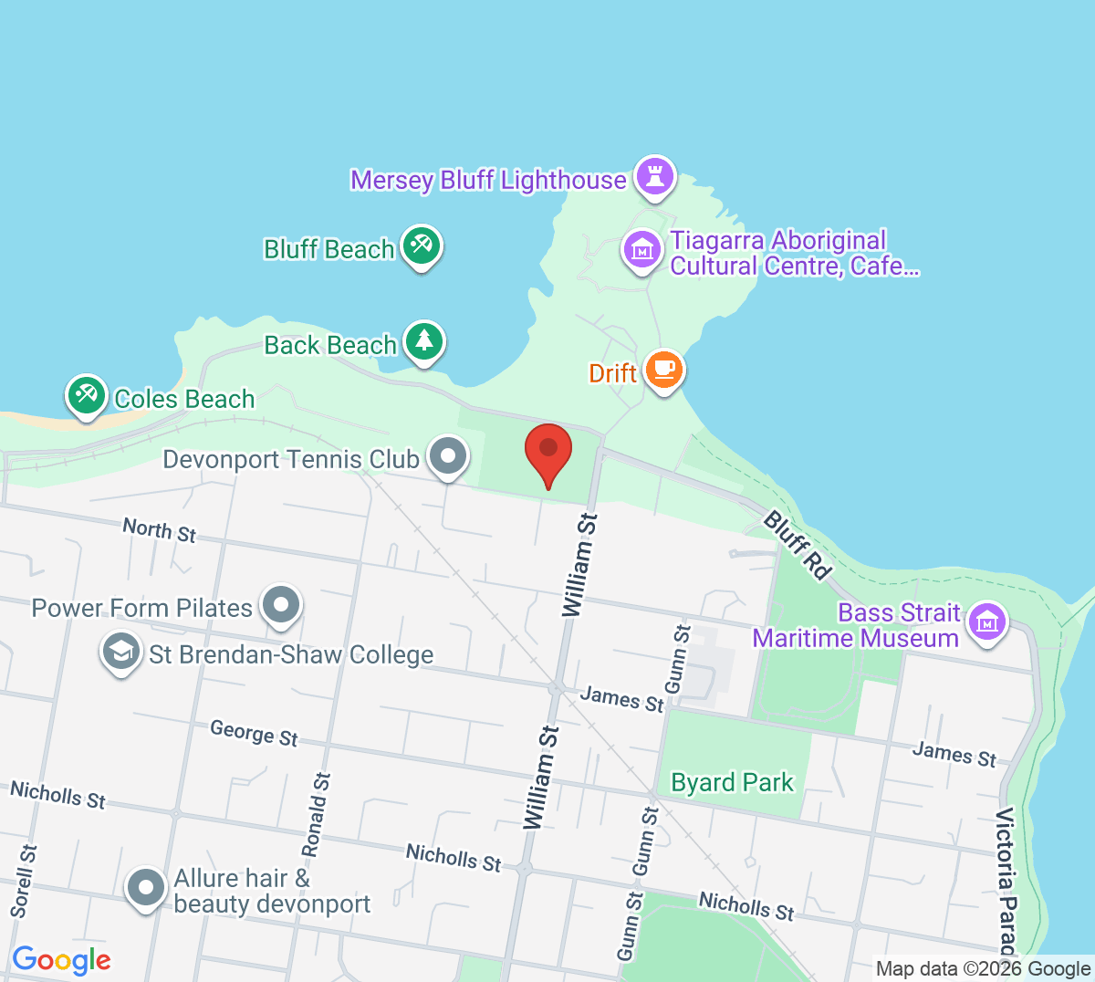 Map of Devonport Tennis Club