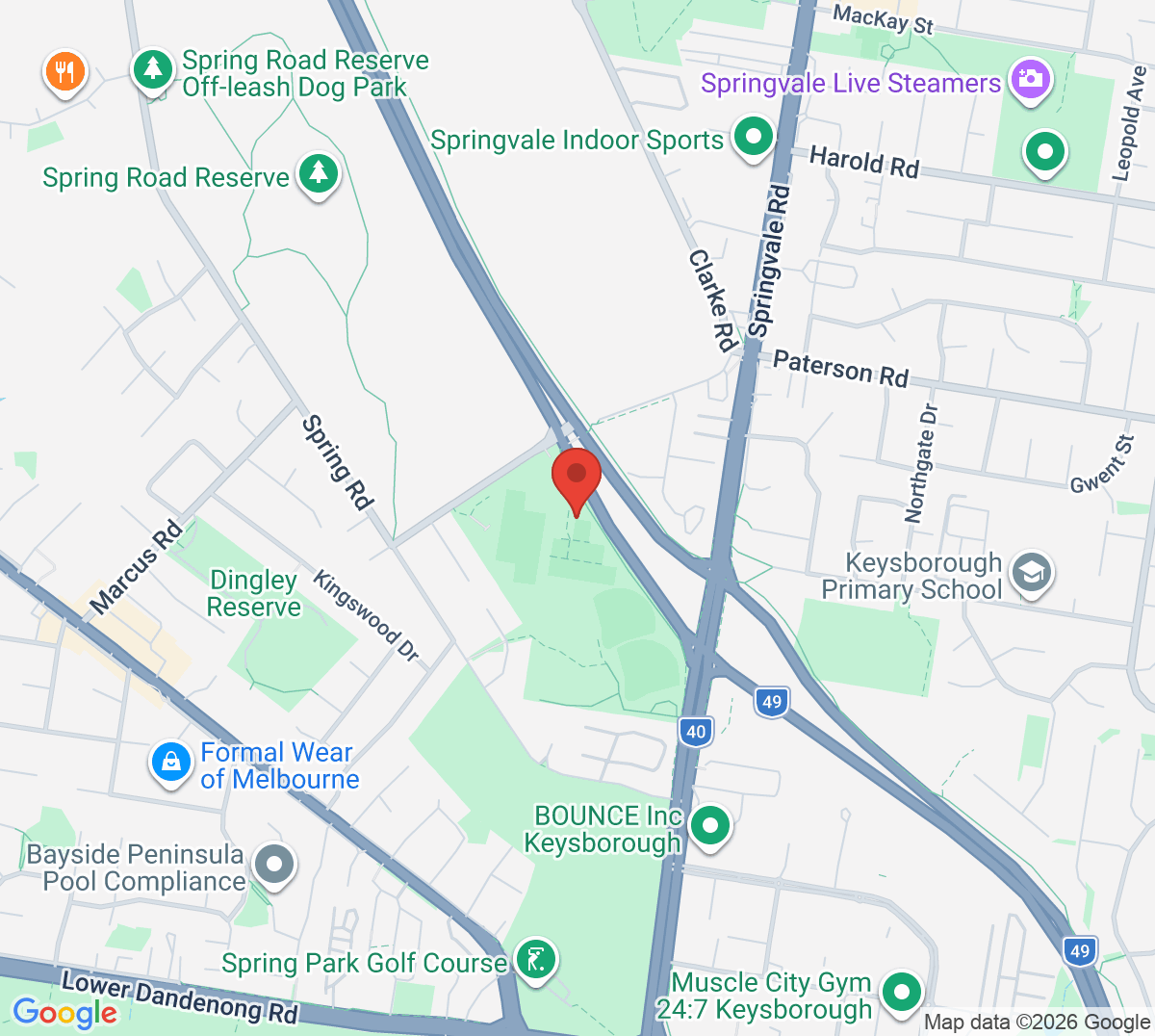 Map of Dingley Tennis Club