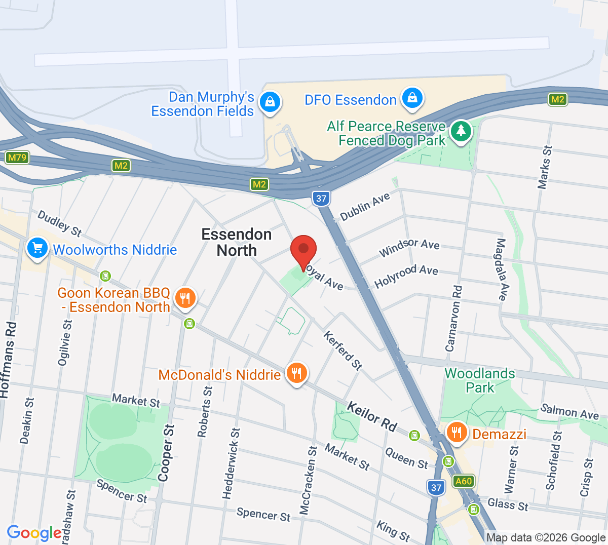 Map of Doutta Galla Tennis Club