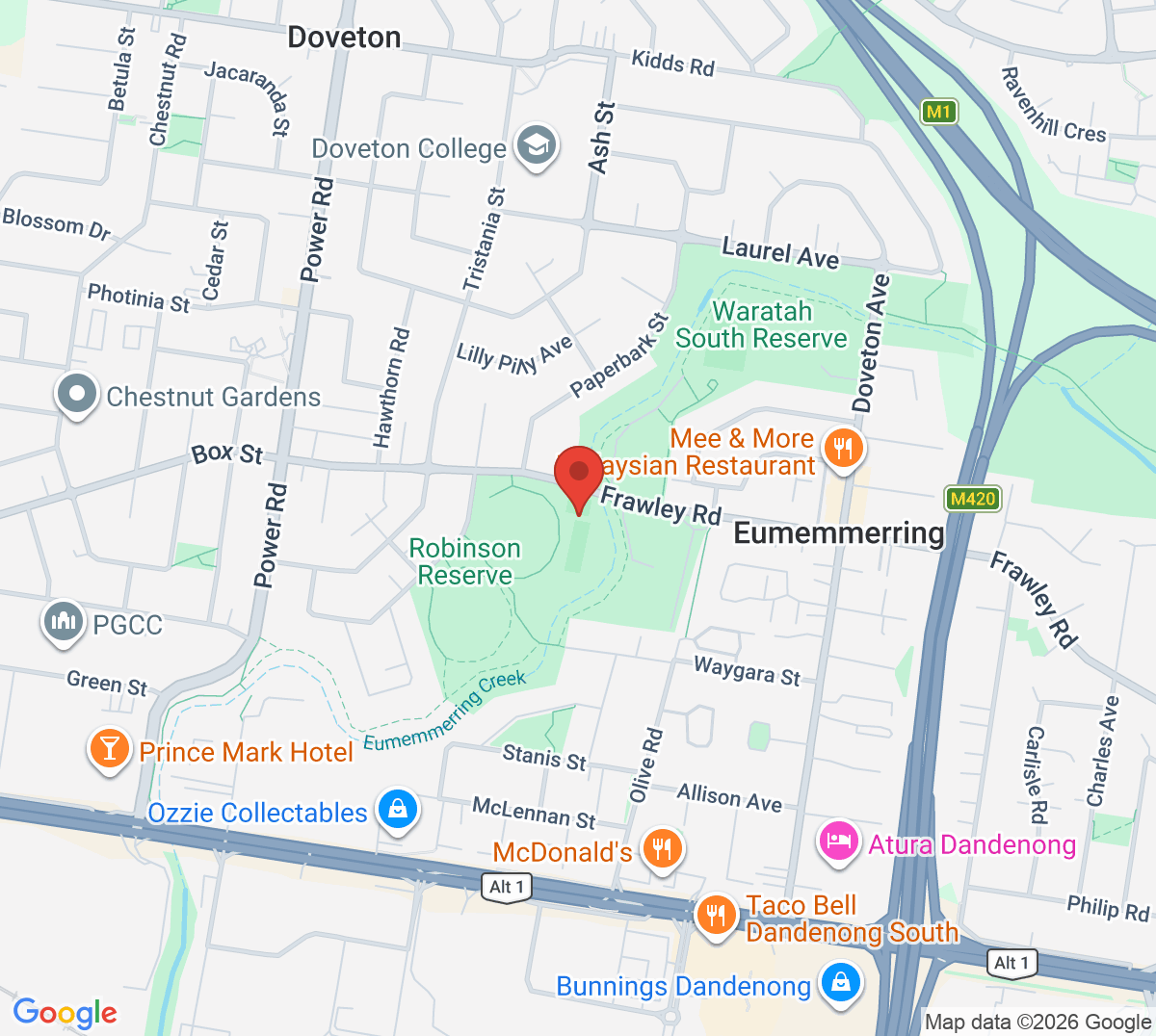 Map of Doveton Tennis Club