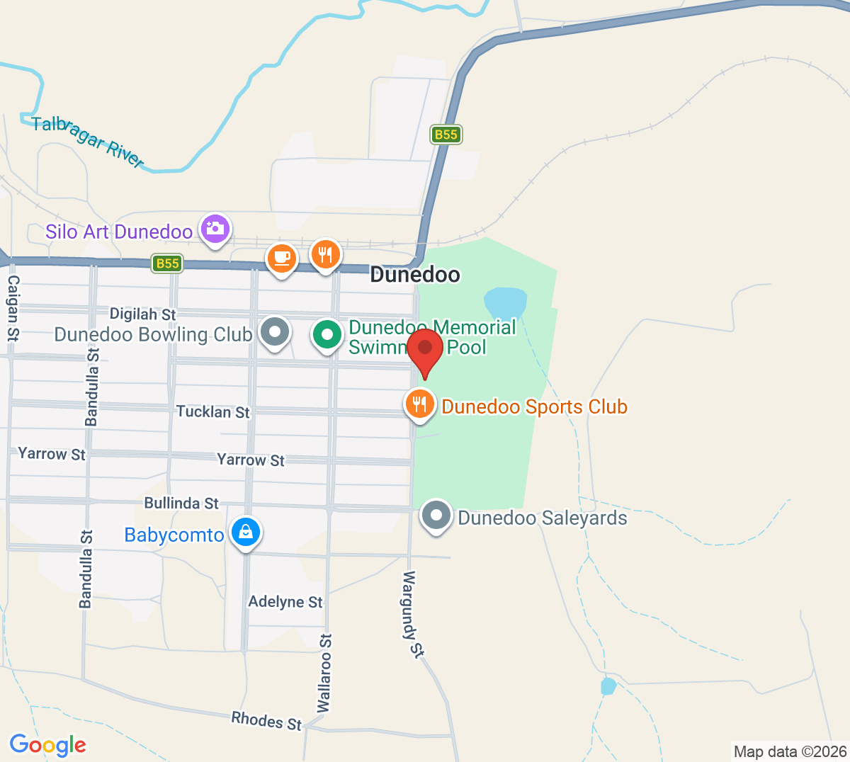 Map of Dunedoo Tennis Club