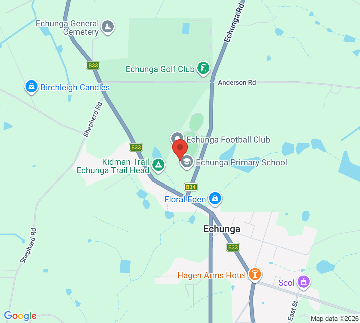 Map of Echunga Tennis Club