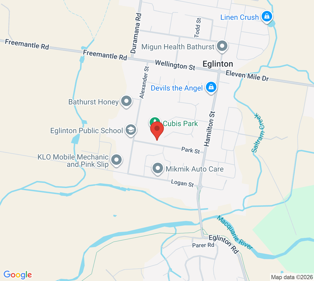 Map of Eglinton Tennis Courts