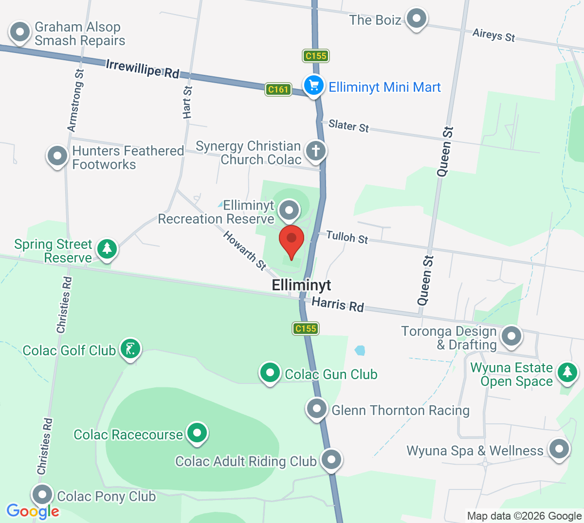 Map of Elliminyt Tennis Club