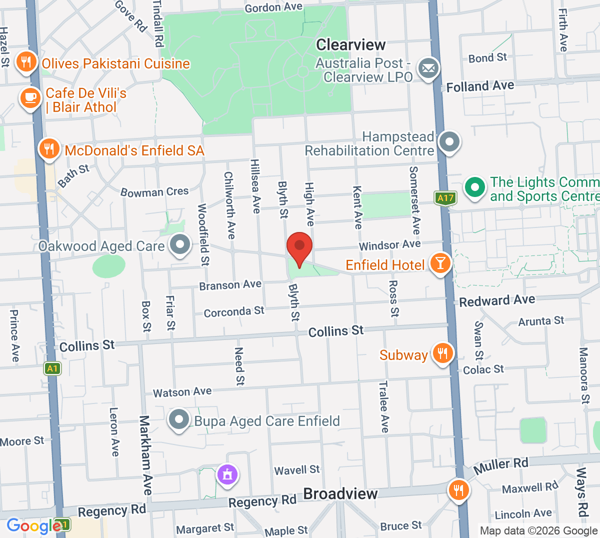 Map of Enfield Tennis Club