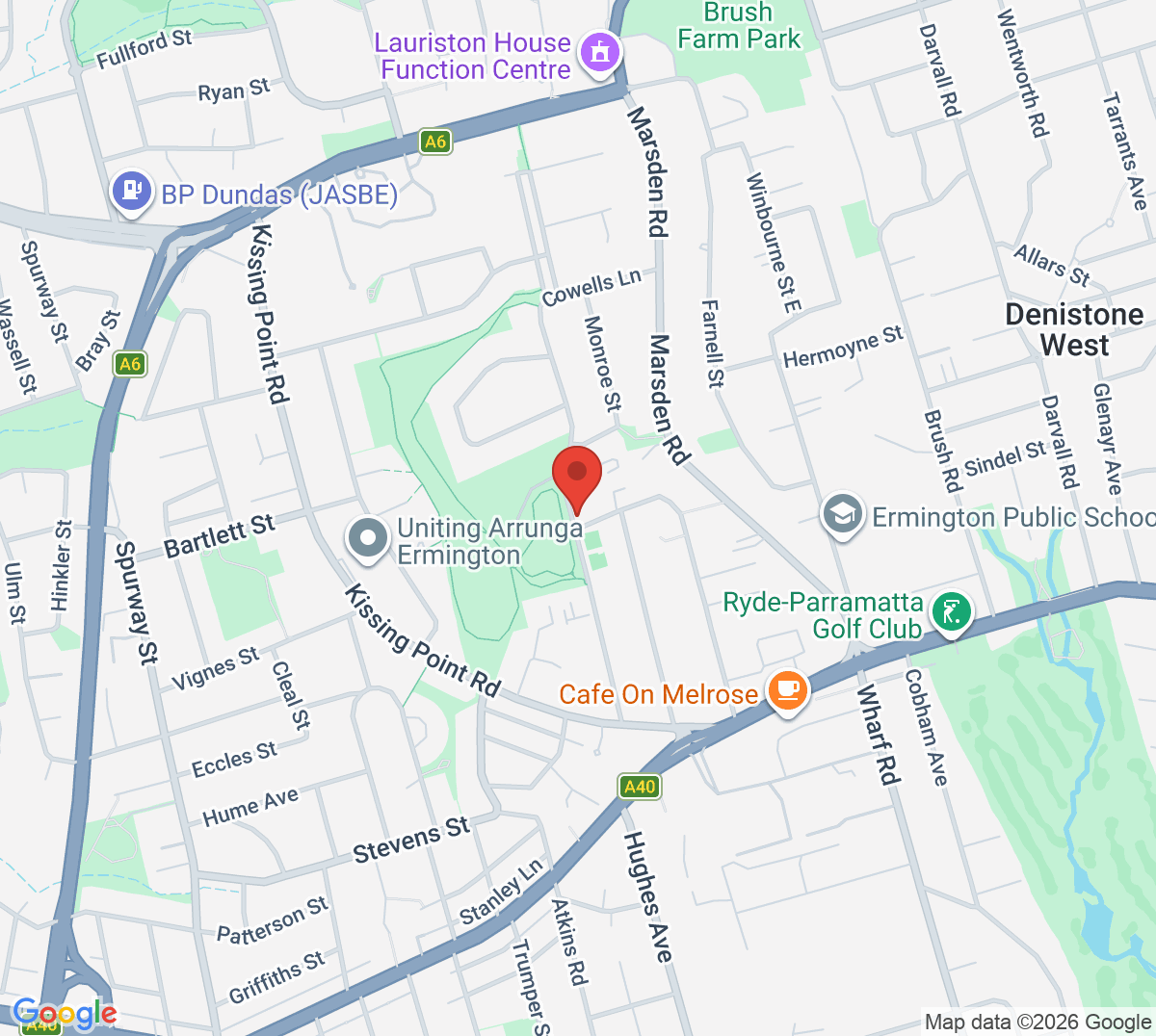 Map of Ermington United Sports and Recreation Club