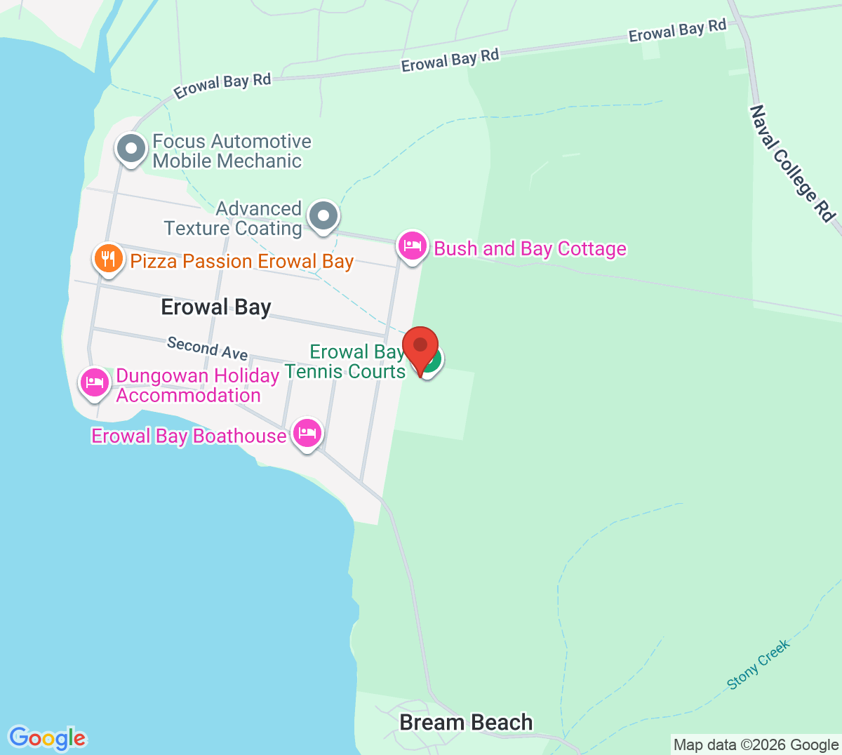 Map of Erowal Bay Tennis Club