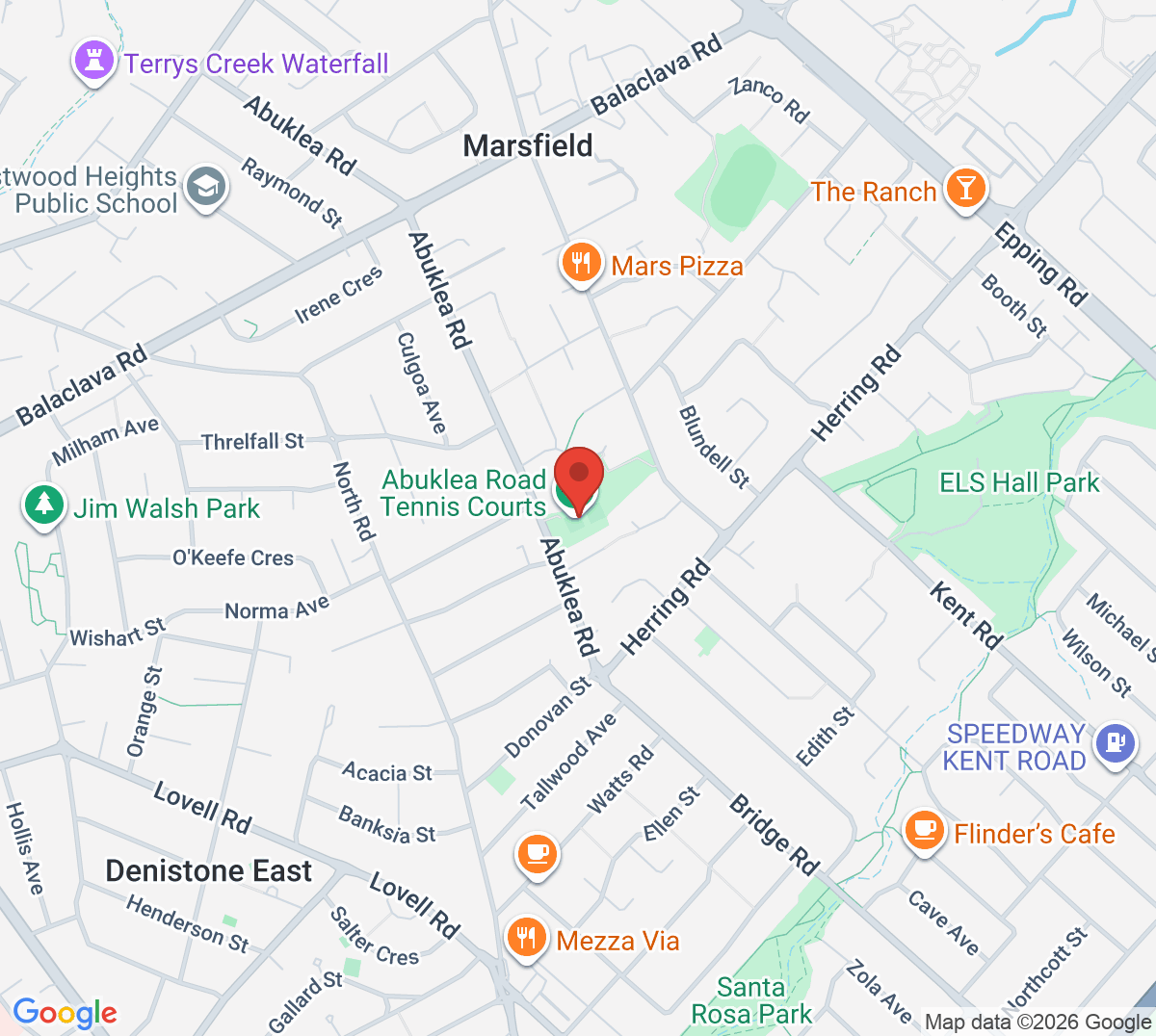 Map of Abuklea Road Marsfield