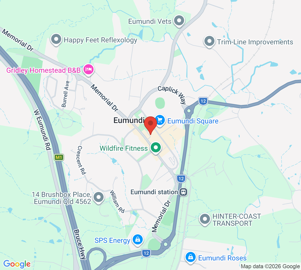 Map of Eumundi Tennis Club