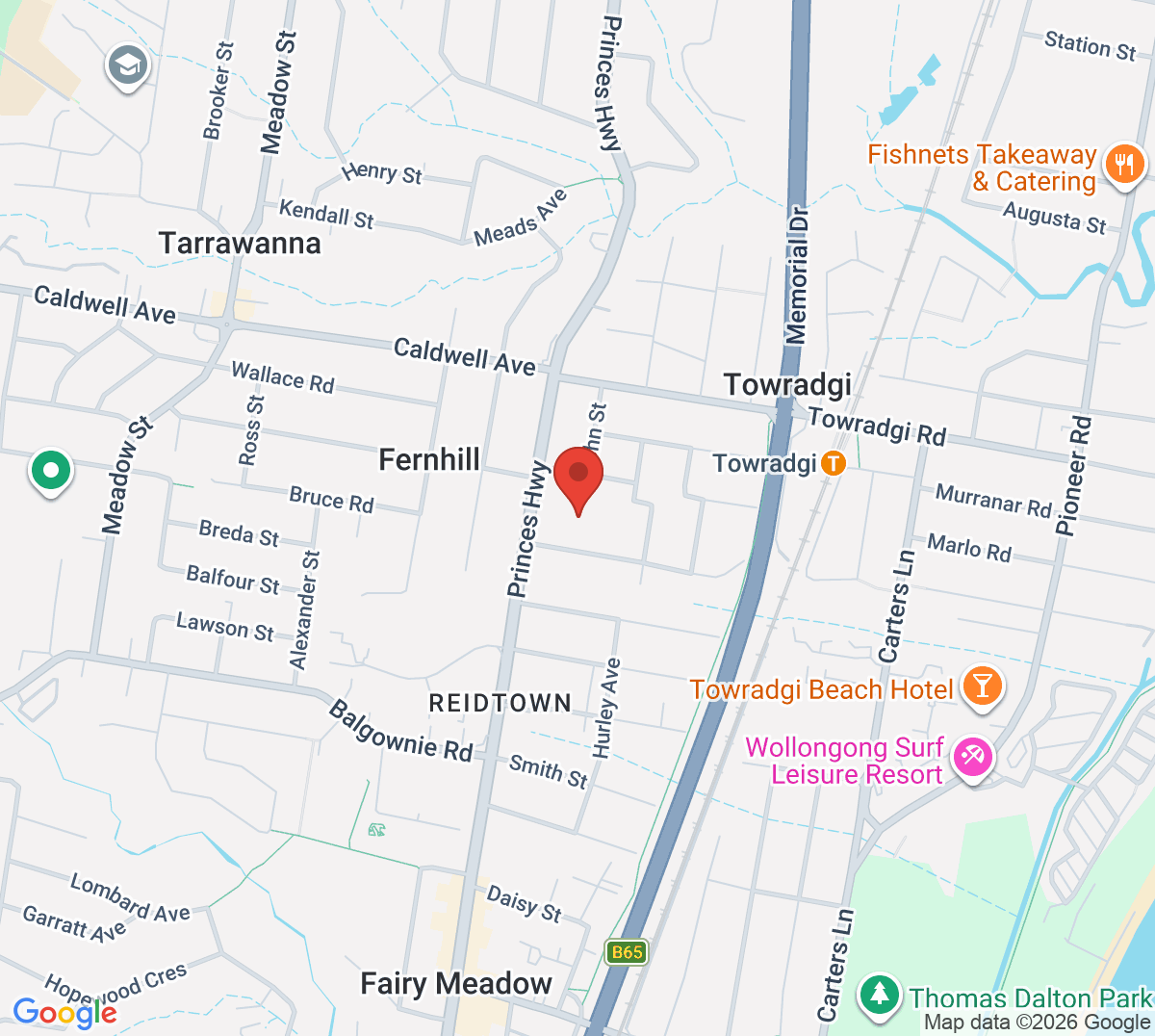 Map of Fernhill Tennis Club