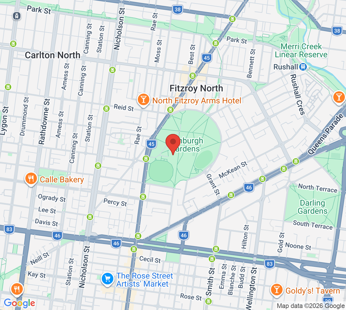 Map of Fitzroy Tennis Club