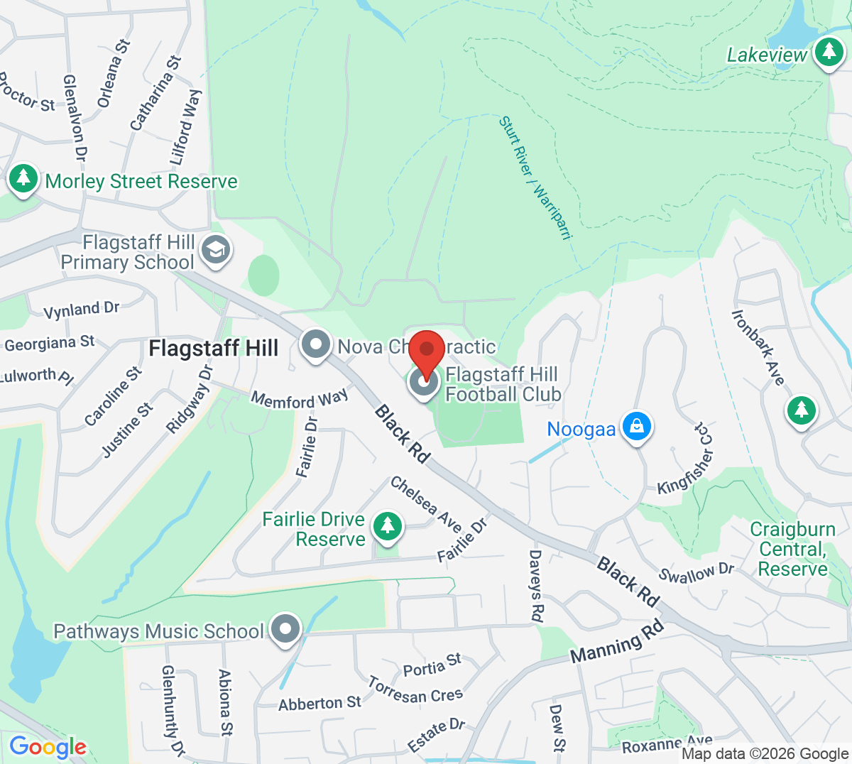 Map of Flagstaff Hill Tennis Club