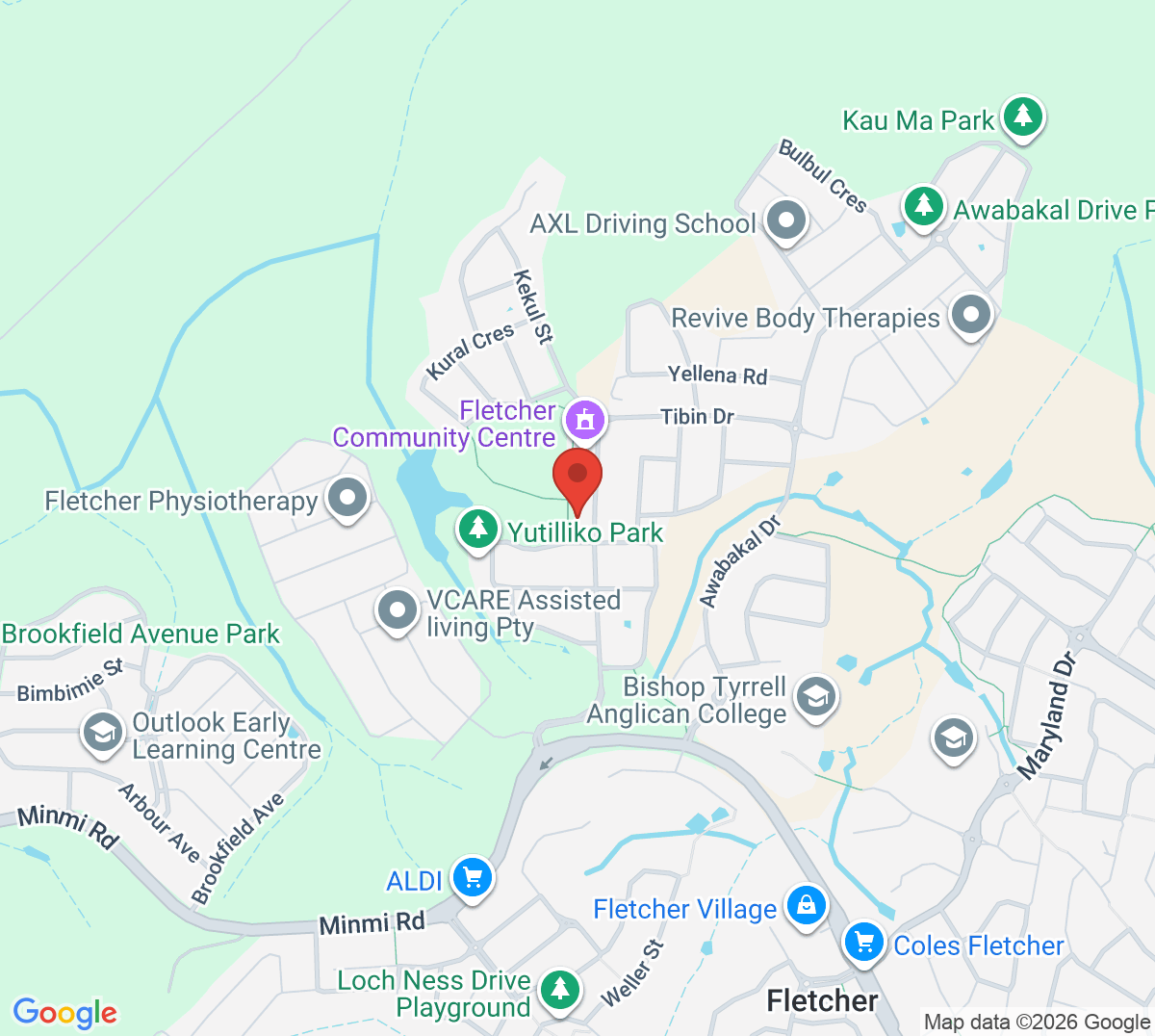 Map of Fletcher Tennis Centre - Cagney Tennis Academy
