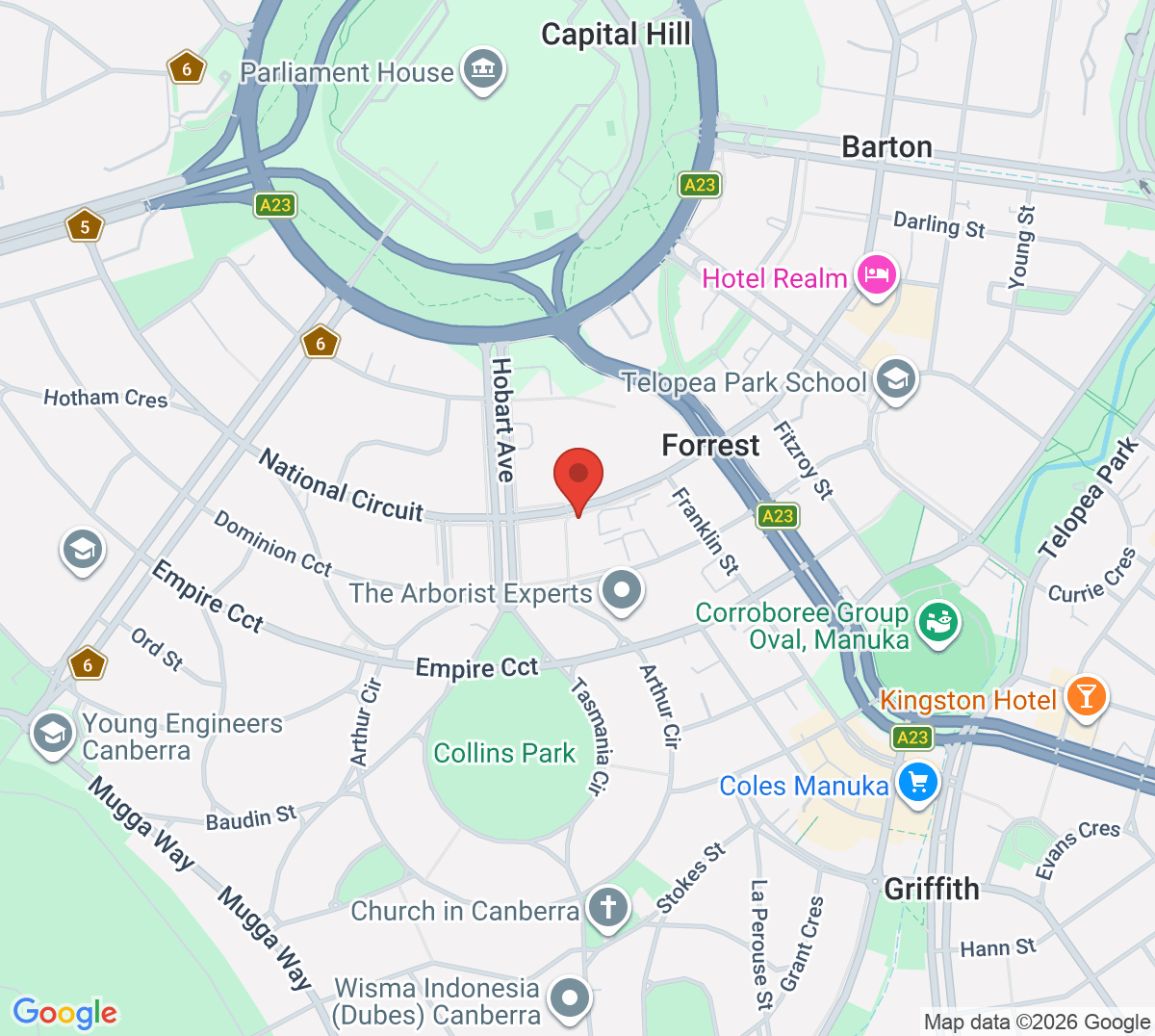 Map of Forrest Tennis Club