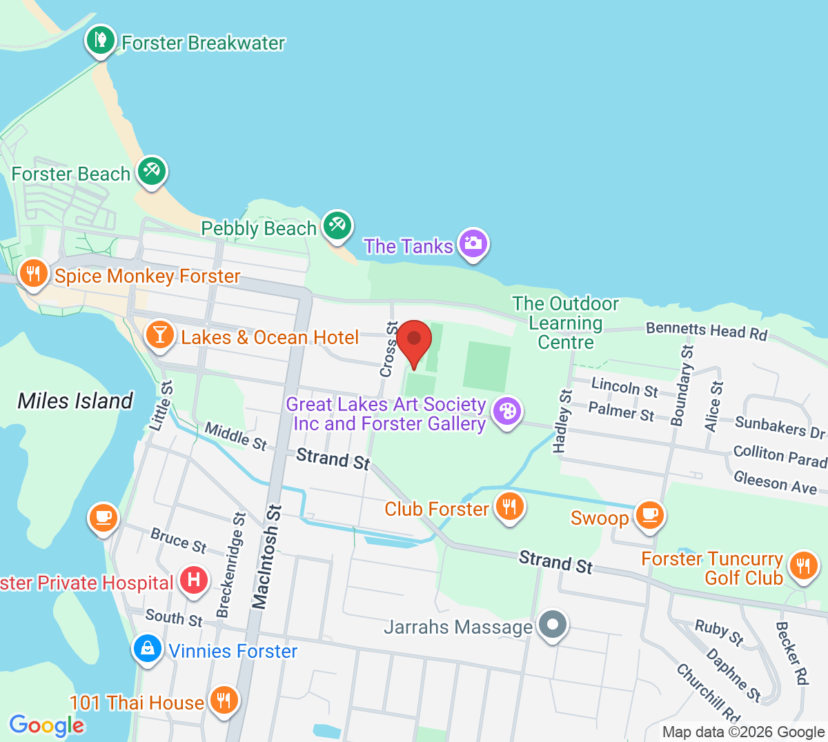 Map of Forster Tennis Club
